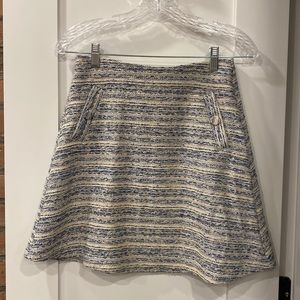 Loft Extra Small Blue Tweed Work Skirt